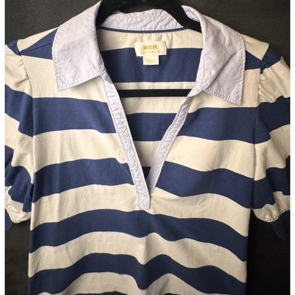 Maeve Anthropologie Puff-Sleeve Polo Top Size Small - Picture 5 of 8
